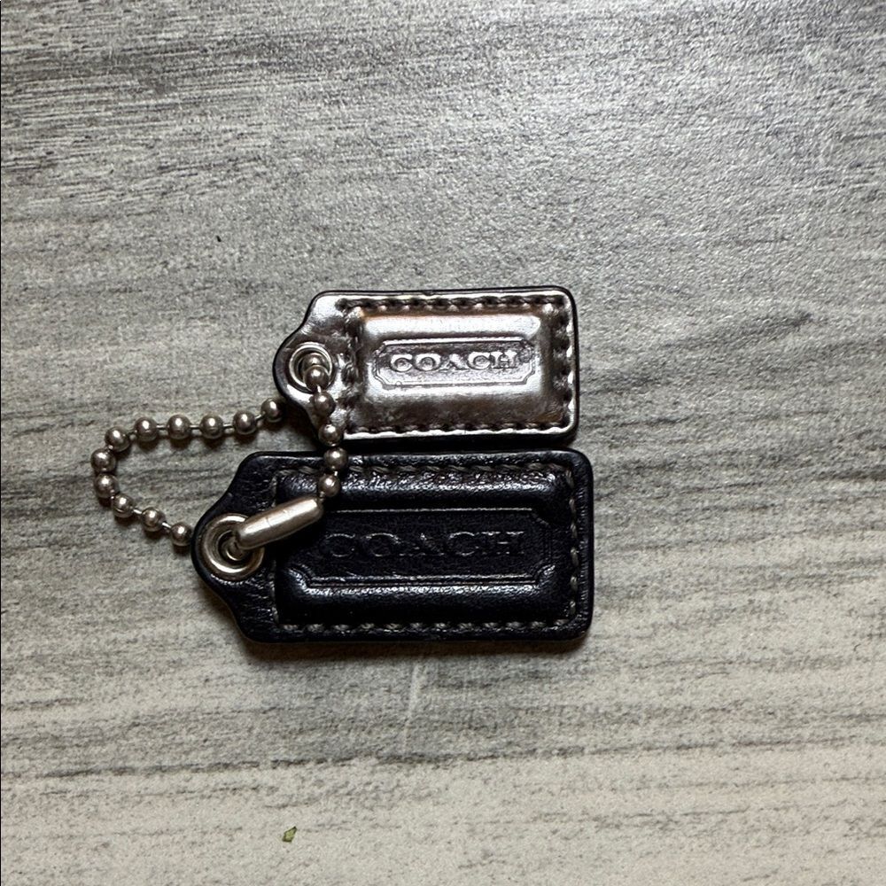 Coach Dual-Tone Key Holder in Black and Silver